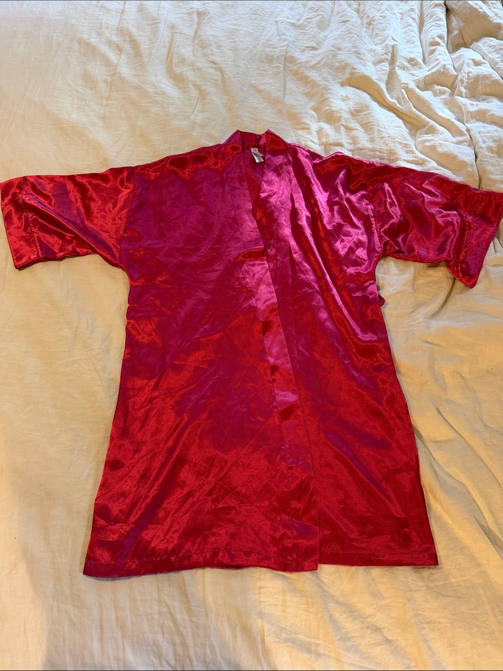 Gilligan & O'Malley Pink Satin Kimono-Style Shirt